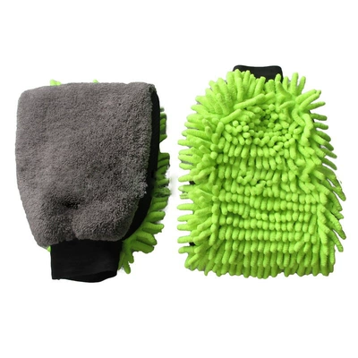 Double-Sided Fleece Rag Car Cleaning – Car cleaning tools - green-26-19cm-waterproof-gloves