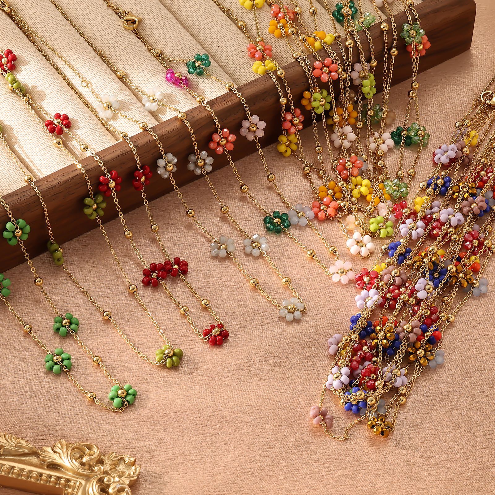 10g Weight Necklace Classification Titanium Steel Chain Material cable chain Chain Type 1 Piece Quantity Holiday, Daily Occasion Titanium Steel Material Flower Pattern All Seasons Season Women's Gender Plating Design Simple Style Style Wholesale Jewelry Simple Style Flower Titanium Steel Plating Necklace Cable Chain 无