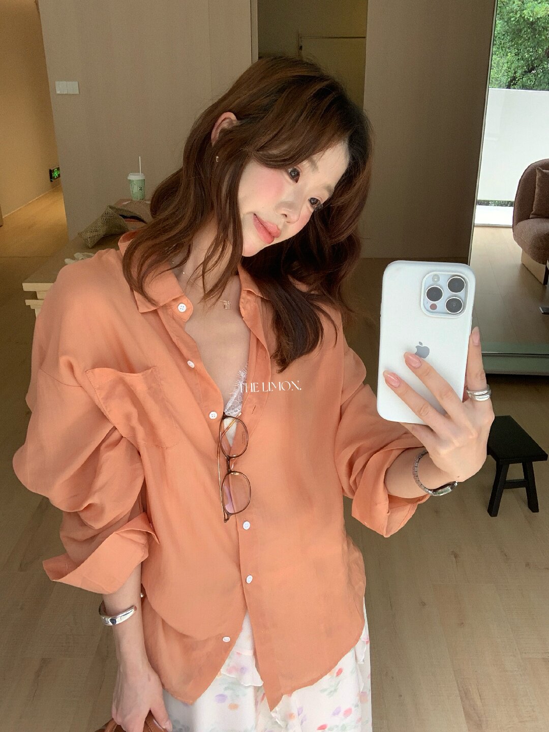Áo sơ mi nữ tay dài chất liệu tencel phong cách lười biếng ấm áp — Vàng nhạt, xanh lam, Xanh lá cây nhạtcolor, màu hồng chi tiết 14