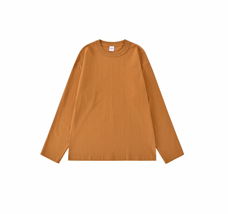 300グラムゆるいoversize重ポンド純色丸首長袖tシャツ男阿miカチカチ国潮t代発|undefined