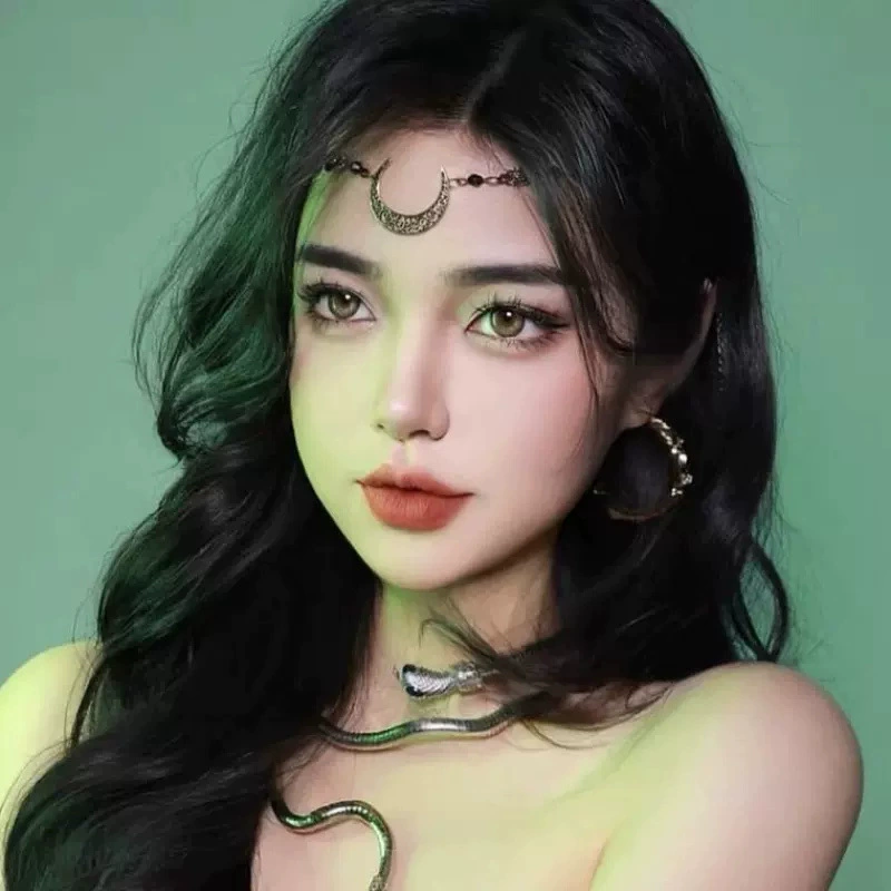 Экзотический лунный узор для волос женский древний стиль