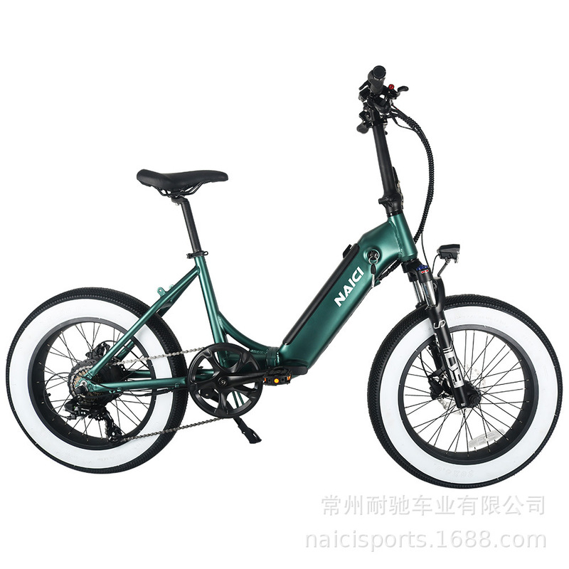 20-Inch Folding Electric Bicycle, Aluminum Alloy, for Snow and Beach, Adult Lithium Battery-Assisted, Long Range, New National Standard
