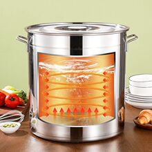 特厚大容量汤锅储水桶汤桶商用油桶卤肉锅摆地摊家用不锈钢桶
