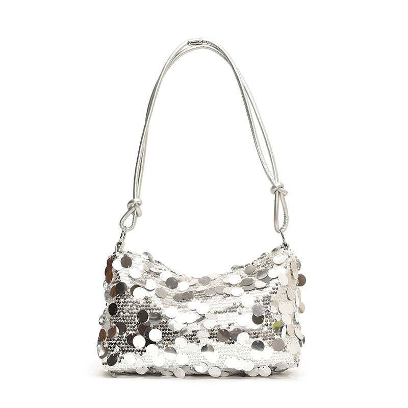 Nicho de diseño de bolso de brazo para mujeres 2024 nuevo estilo de verano de moda sequinilla bolso de hombro bolso de moda extranjero