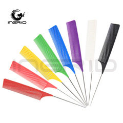 亞馬遜彩色美發梳子髮廊造型裁發梳染髮分區挑染梳鋼針塑料尖尾梳