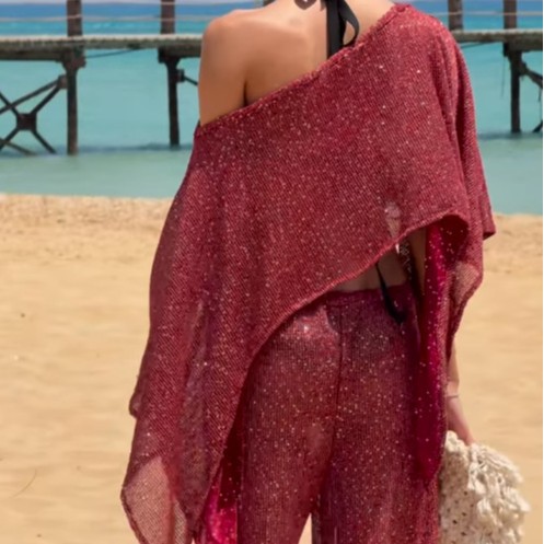 2025 New Product, New Style, Large Ruffled Back, Chest-Wrapped One-Shoulder Dress, Hip-Covering Slit Evening Dress