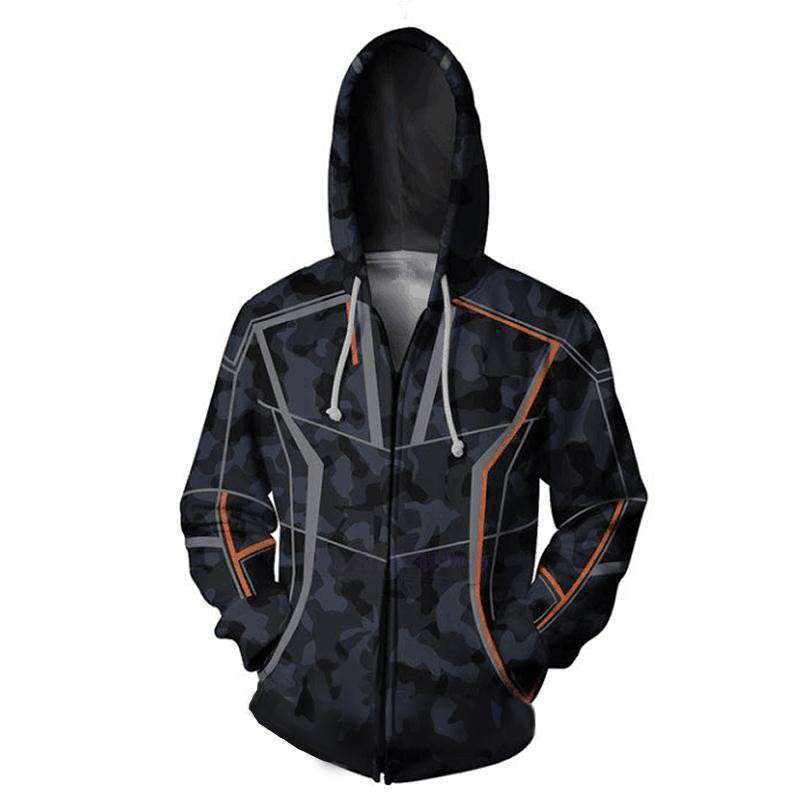 Avengers 3 Iron Man Tony Stark Cos Zipper Hoodie 3D Printed Sweatshirt