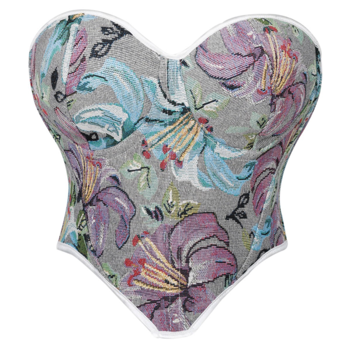 Nueva moda de moda retro floral pectoral cojín de pecho corsé corte damas modelado chaqueta lote transfronterizo