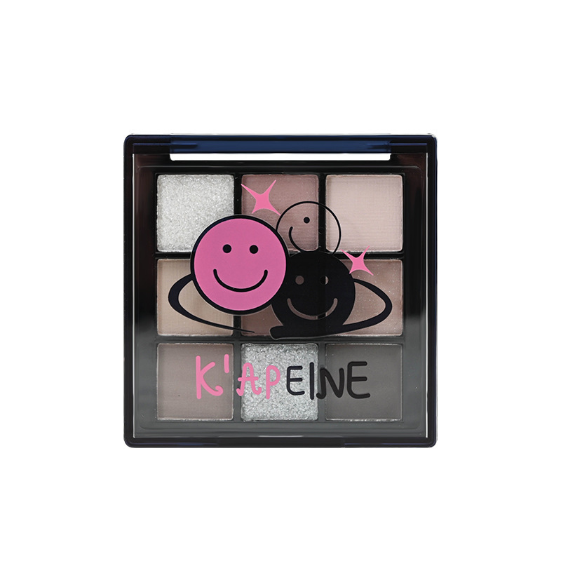 Capel rosa fresco cara sonriente paleta de sombras de ojos de nueve colores perlado mate diamante gris rosa tierra sombra de ojos diaria