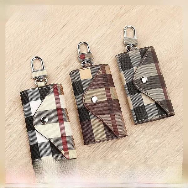 Men's and Women's Key Bag Plaid Lock Bag Cross-border Amazon Explosions Lock Bag Shake Voice and Hair Twill Key Bag 6105