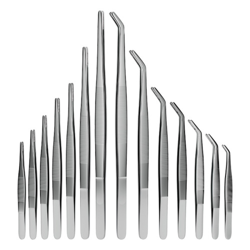 Direct supply of lengthened and thickened toothed anti-slip silver stainless steel tea clip tweezers, water plant shaped tea set clips wholesale