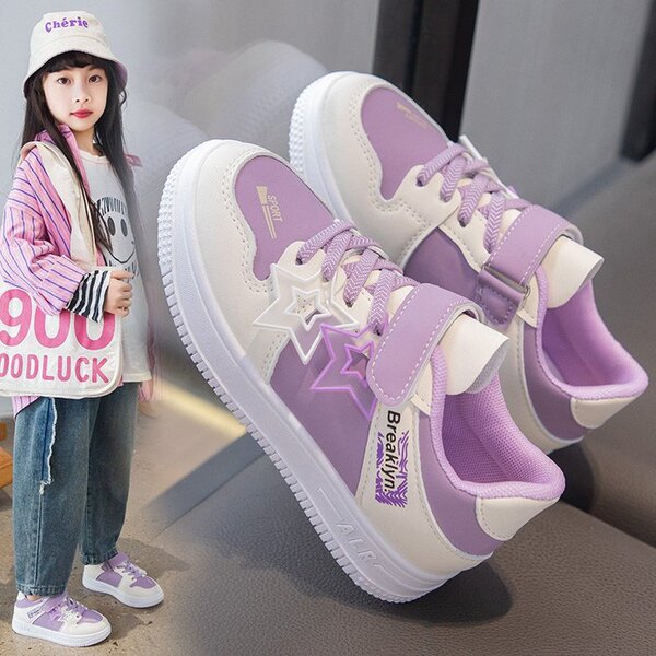 Fashionable children's autumn white sneakers for students