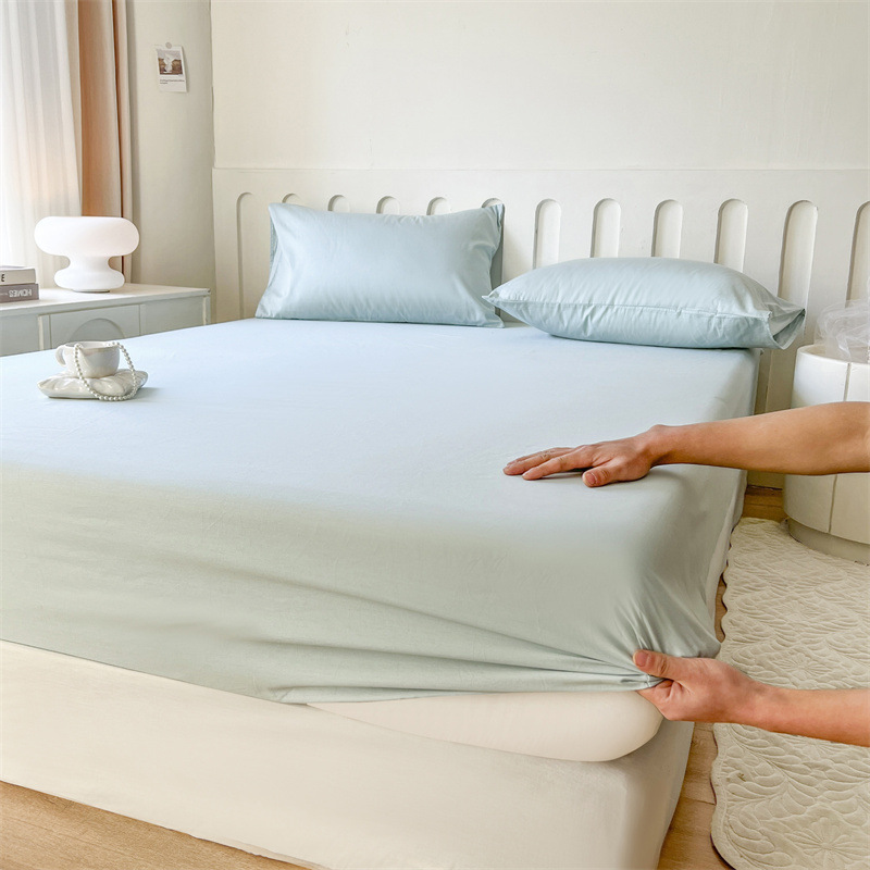 Cama de clase A para madres y bebés una sola capa de cama de cuatro estaciones de color sólido universal cubierta de cama desnuda cubierta de algodón protector contra el polvo