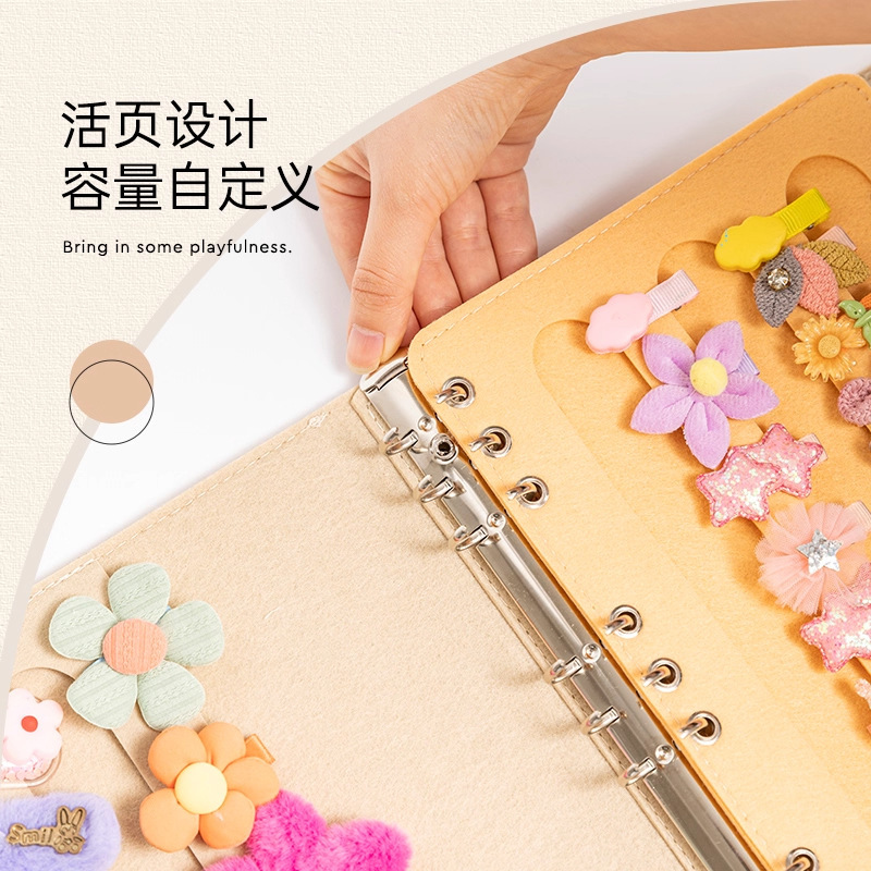发饰收纳盒儿童发夹展示册皮筋收纳神器可折叠便携发卡头饰首饰盒|undefined