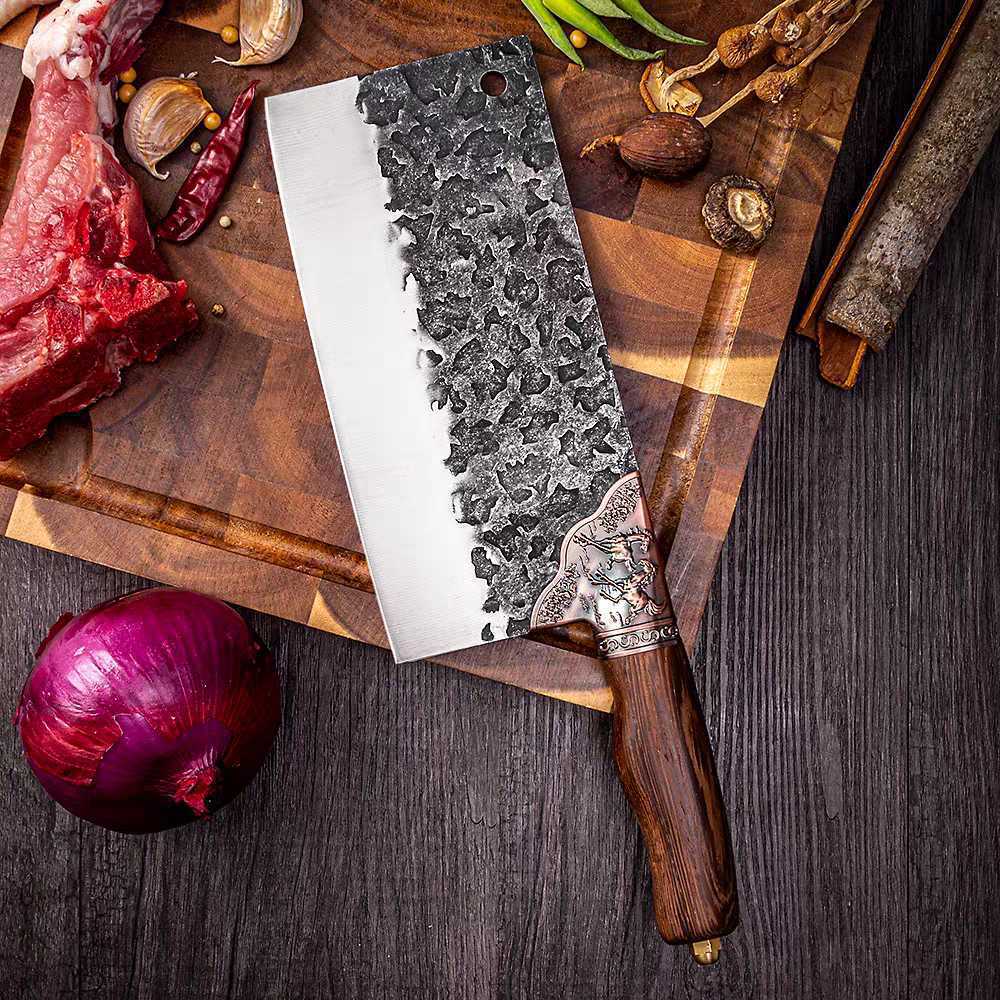 Kit de cuchillo de cocina forjado, cuchillo de corte doméstico, cuchillo de corte ultra cortado, cuchillo afilado, cuchillo de cocina, chef