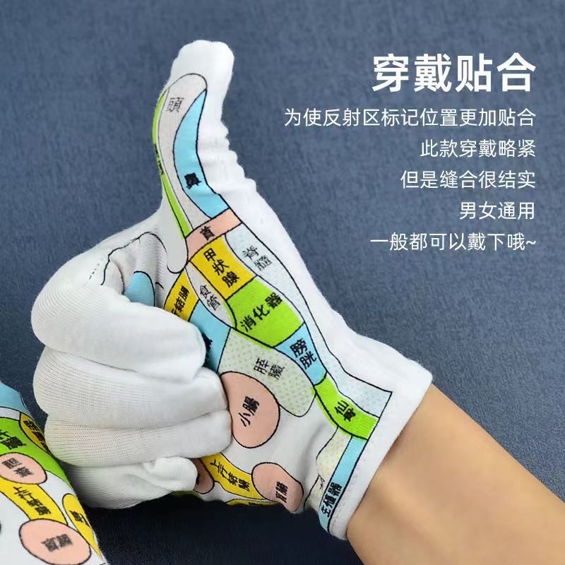 Guantes de acupuntura chinos área refleja masaje de manos terapia de mano Meridiana Diagrama de cultura Medicina Tradicional China acondicionamiento para hombres y mujeres