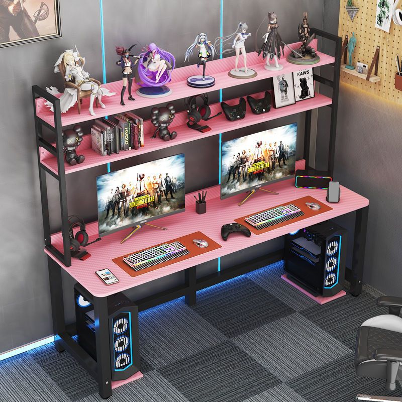 Double E-Sports Table Desktop Computer Table Home Desk Bedroom Writing Desk Office Desk Internet Celebrity Game Table Combination