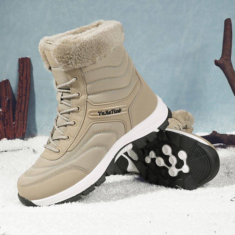Botas de nieve transfronterizas de invierno para hombres y mujeres con zapatos de algodón calientes antideslizantes zapatos de altura media de tamaño grande comercio exterior