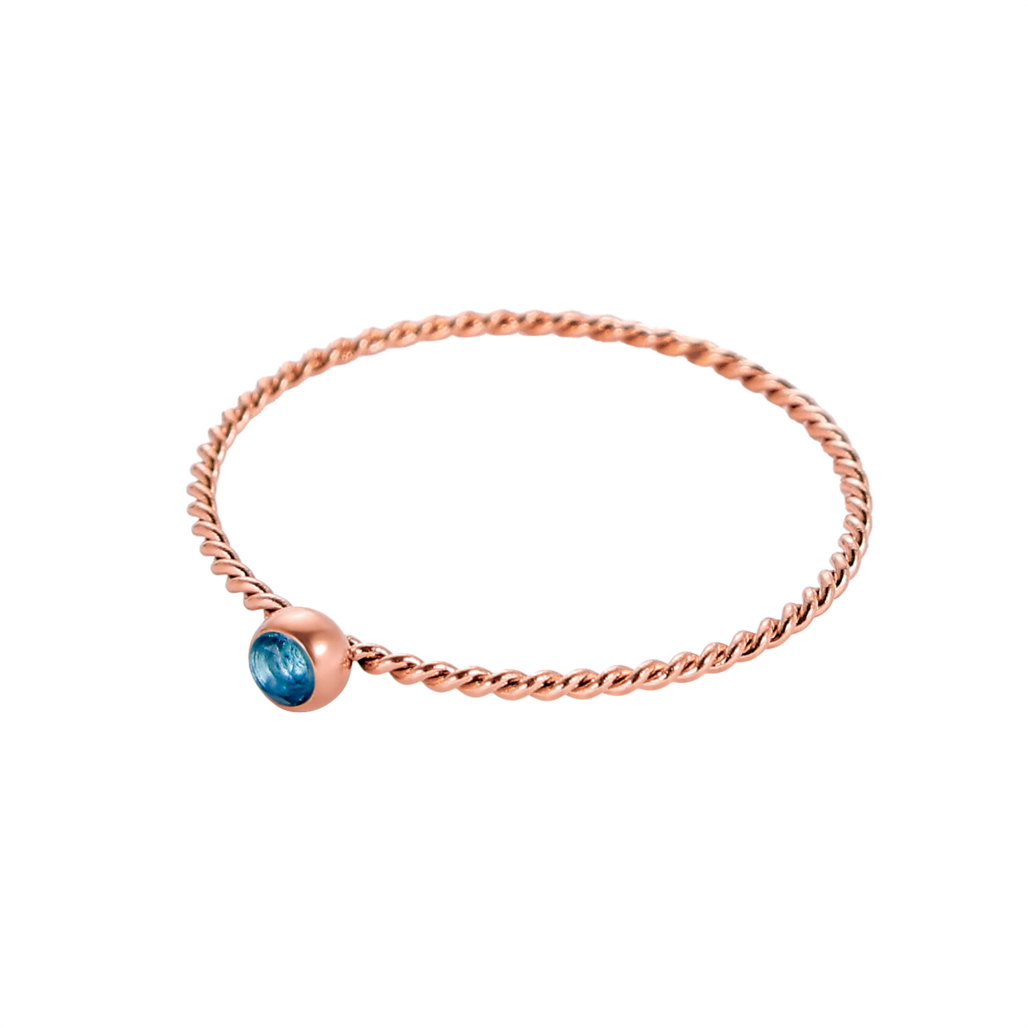 라이트 블루 로즈 골드 링