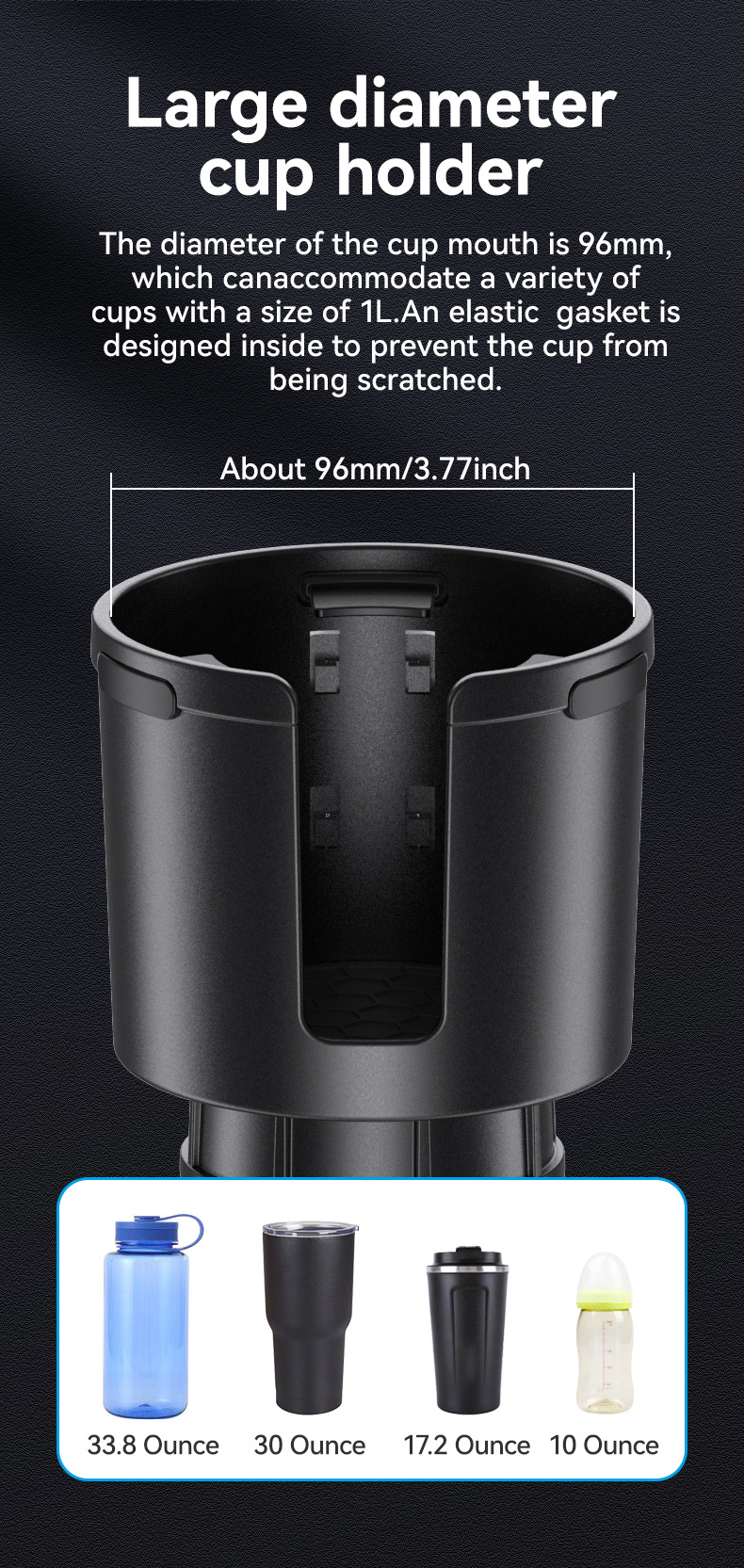 Shunwei Car Cup Holder Extender Car Water Cup Holder Multifunctional Beverage Holder Car Large Two-in-One Water Cup