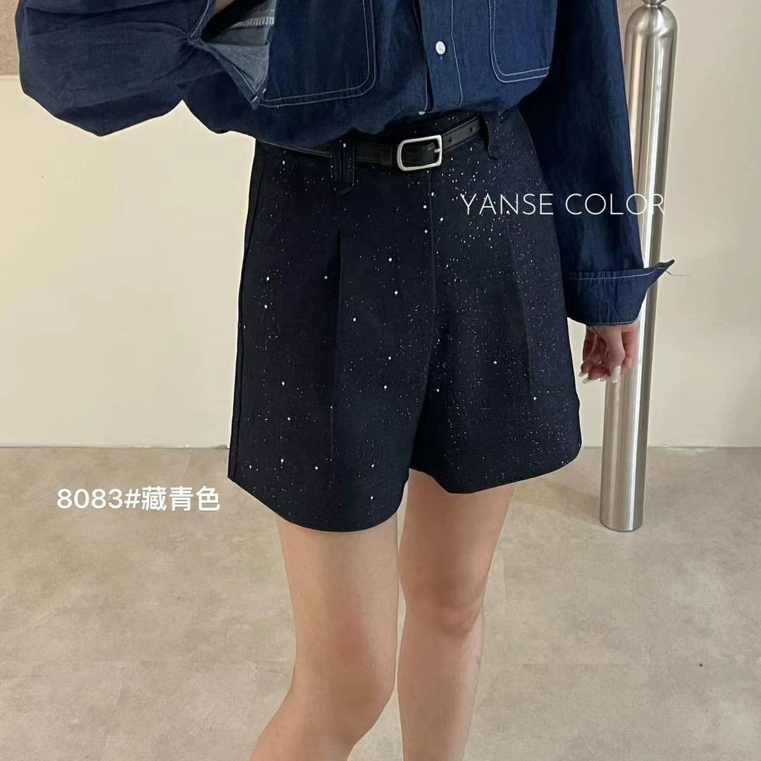 Шорты YSNSE с высокой талией и А-силуэтом с Nail Sequins, свободный крой, стильные и универсальные брюки