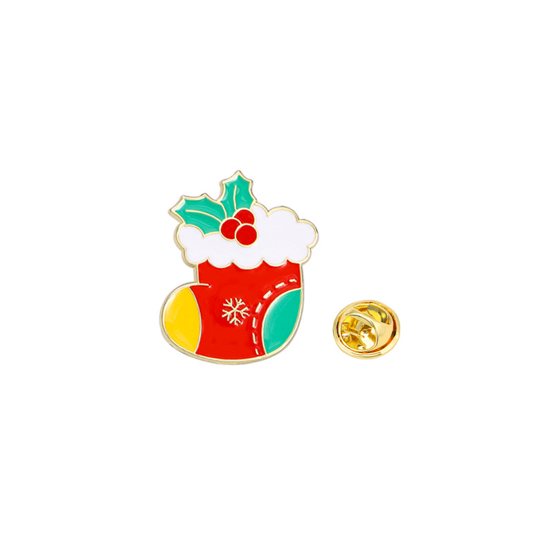 Broche de Navidad insignia de aleación caricatura adorable Santa Fe Navidad decoración de mochila escolar