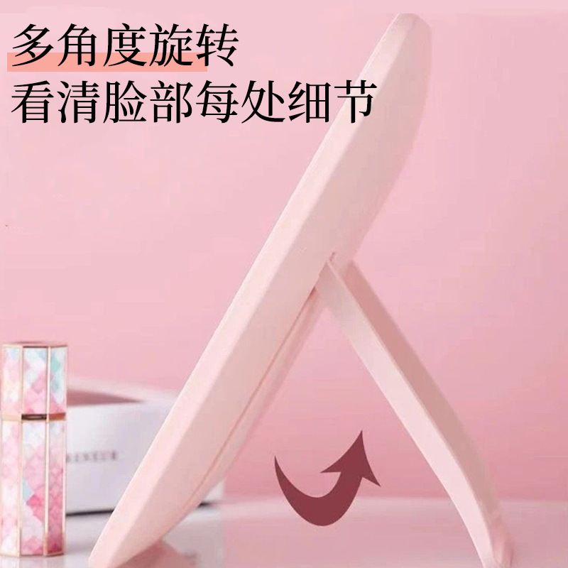 Espejo de maquillaje con lámpara LED dormitorio mesa de maquillaje espejo HD sin borde pequeño espejo de vestir image 3
