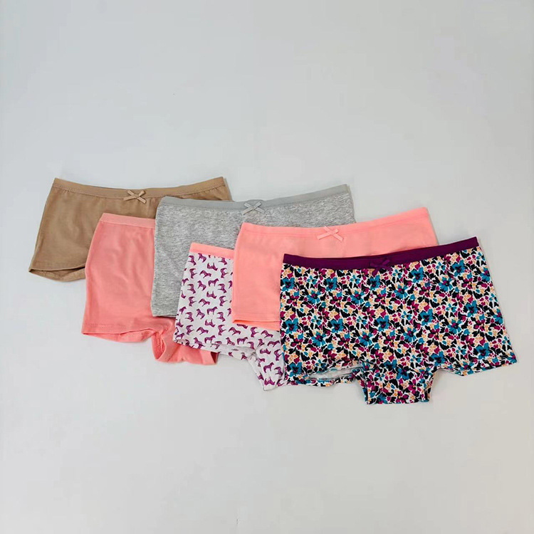 Foreign Trade Single Women's Sexy Low Waist Boxer Panties Classic Black and White Gray Boxer Panties Cotton Comfortable Hip Shorts