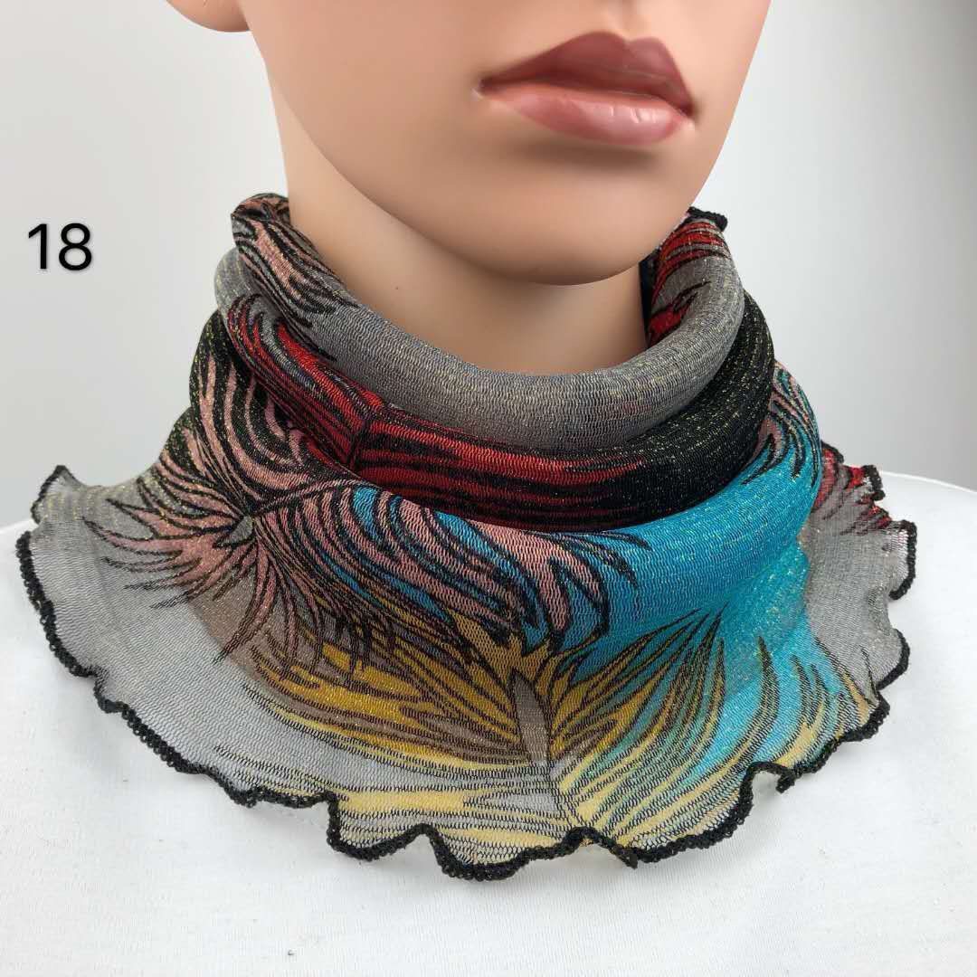 Cuello de orejas de alambre de oro para mujeres primavera y verano universal protector solar cuello de cuello multifuncional velo de cuello de cubierta de cabeza de seda pequeña bufalla