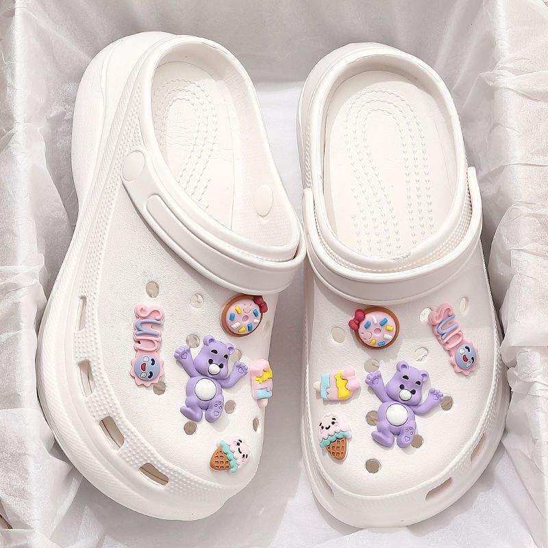 Croc Shoes Women's Summer Thick-Soled Sandals 2025 New Heightening Non-Slip Beach Toe Half Slippers Outer Wear Women's Summer