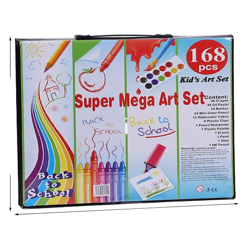 168 juego de pintura colorida, bolígrafo colorido de acuarela, crayón, pastel al óleo, pintura para niños, papelería, regalo para niños