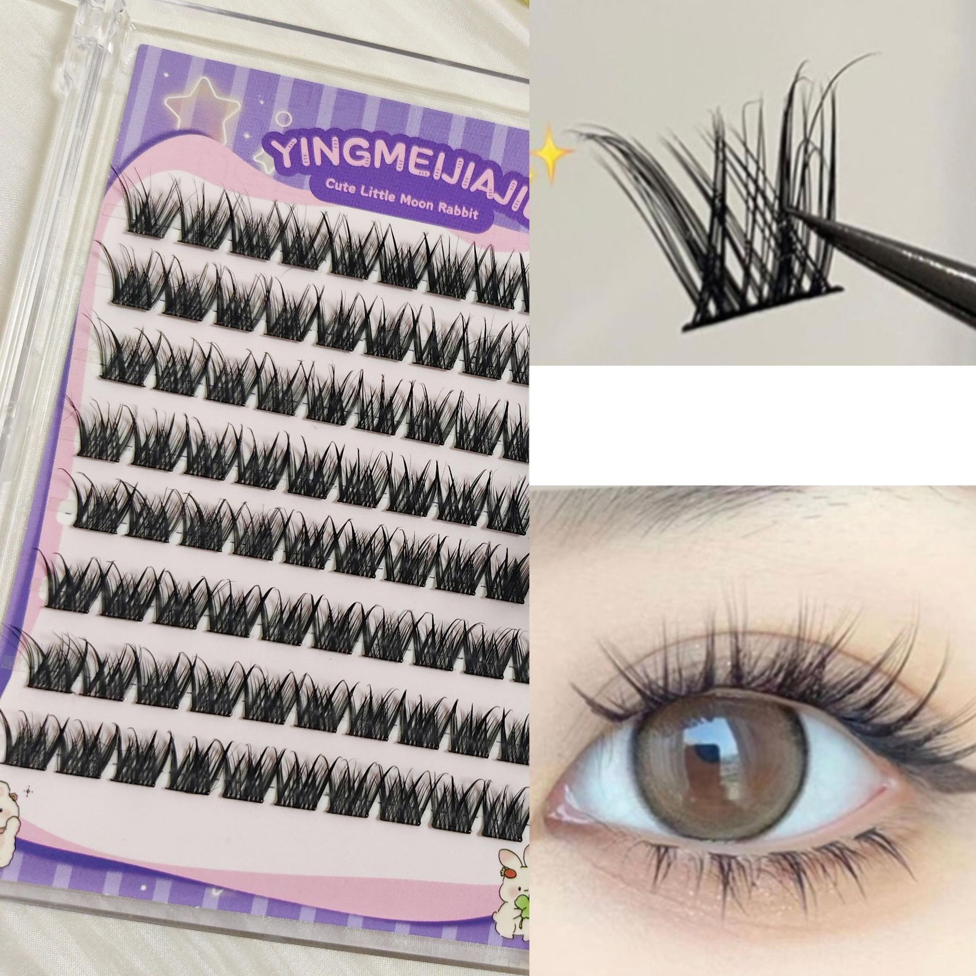 Paquete de regalo de pestañas falsas transfronterizas ocho filas YF24 apariencia natural deformación gruesa nueva pestañas falsas sin pegamento