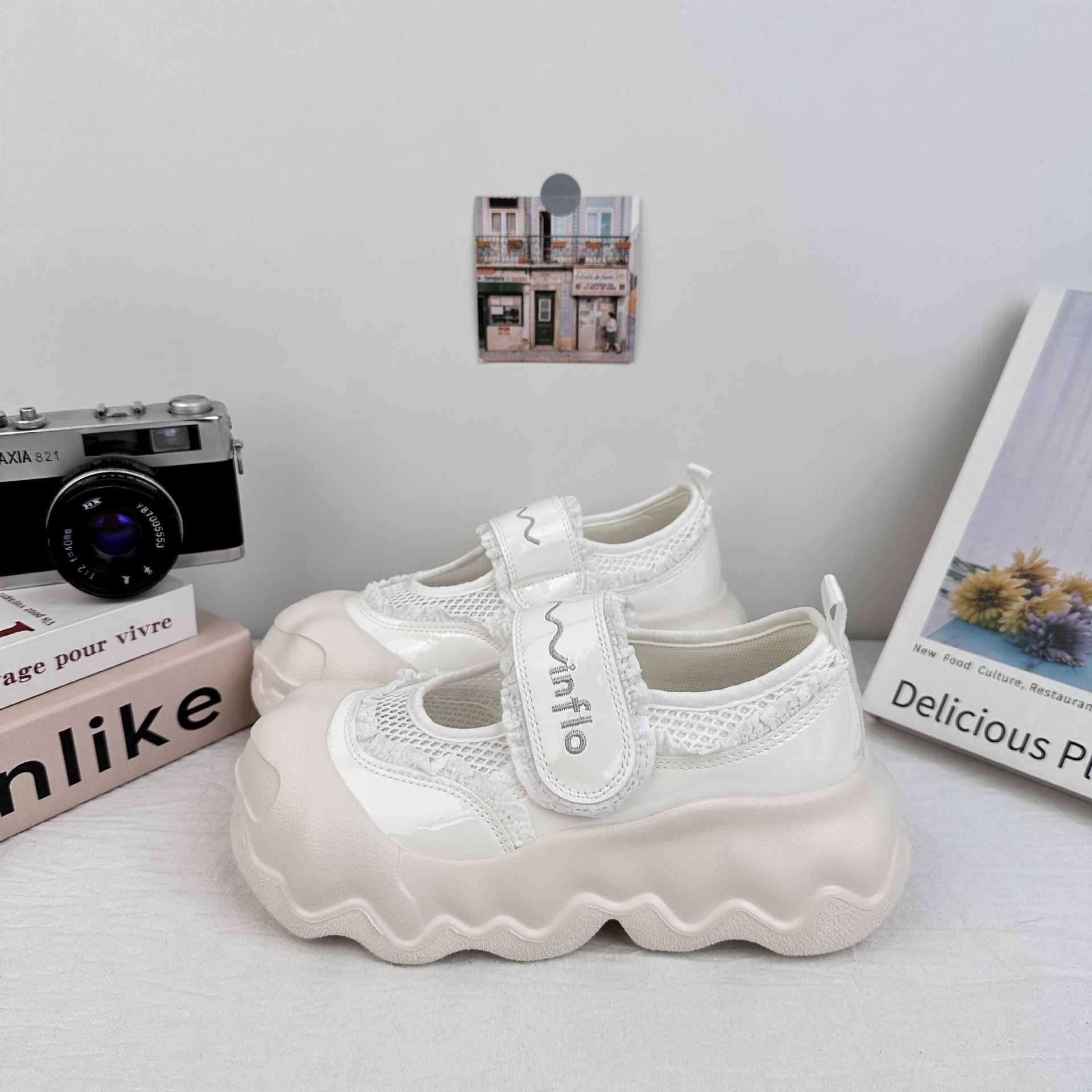 A9927 Velcro Mary Zheng grueso zapatos de suela para mujeres 2025 nuevo verano ins universal nicho zapatos de pan casuales