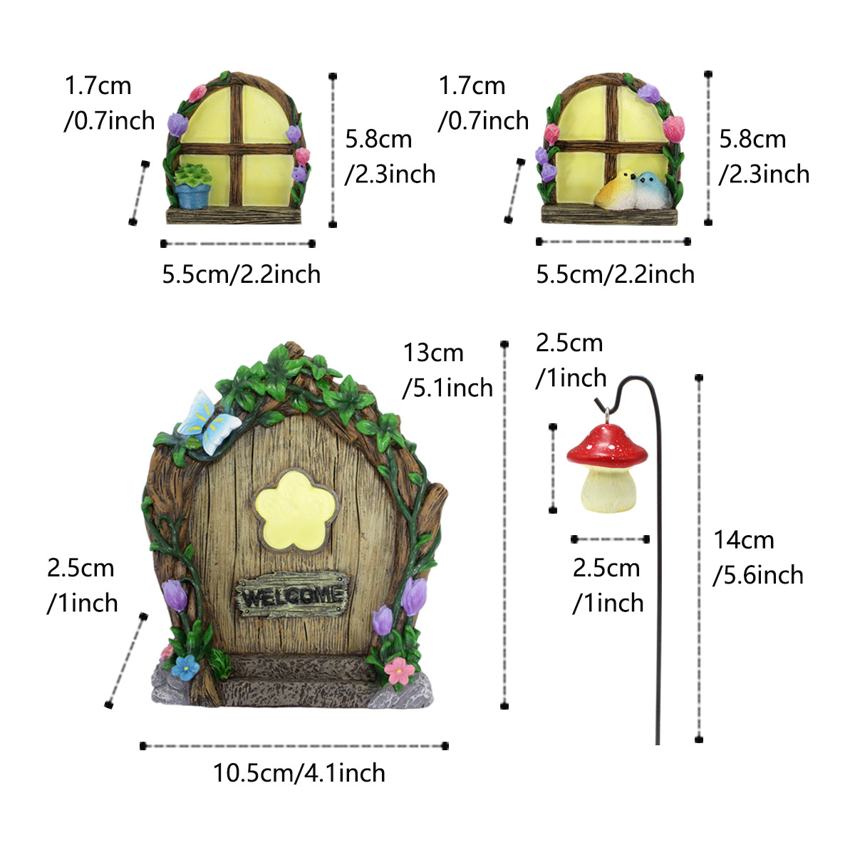  new door and window suit tree hanging garden hanging decoration artificial flower butterfly night door and window tree hanging  