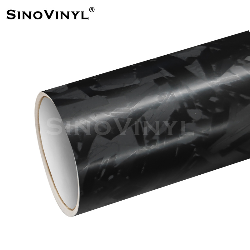 Carlake brillante cuerpo de fibra de carbono forjado color cambiante película oro y plata negro coche control central interior pegatina película decorativa