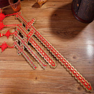 Factory direct supply double row copper money sword home feng shui supplies pure copper copper money sword pendant wholesale