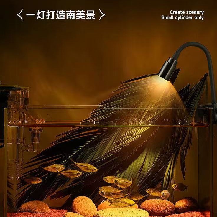 鱼缸迷你射灯南美鱼缸造景小型鱼缸夹灯溪流缸鱼缸灯led灯防水|undefined