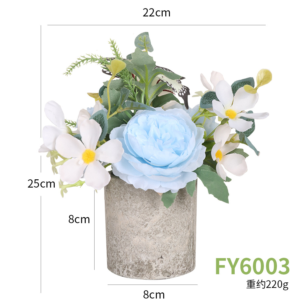 Simulación de ventas calientes transfronterizas al contado Huayang Peony columna pulpa maceta decoración de escritorio doméstico simulación Peony bonsái