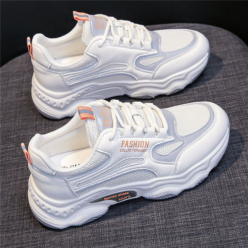 Cross-border sports shoes, thick-soled dad shoes, casual soft-soled women's four-season trendy women's shoes, comfortable and fashionable white shoes