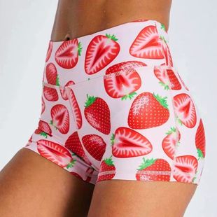 European and American Foreign Trade Cross-border Printed Strawberry Shorts Breathable Parent-child Mother-girl Children Yoga Clothes Sports Fitness Hot Pants