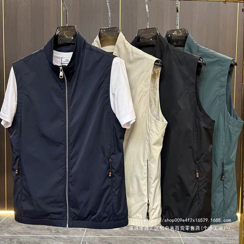 New Spring and Autumn Men's Casual Business Fashion Vest 2026 New Stand Collar Light Business Vest New Spring and Autumn Men's Casual Business Fashion Vest 2026 New Stand Collar Light Business Vest