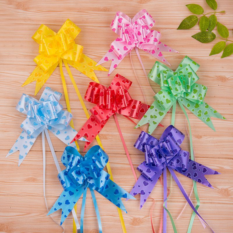 En stock al por mayor de la boda decoración del coche Garland regalo flor embalaje 50 doble corazón impresión mano Garland puerta guirnalda multicolor