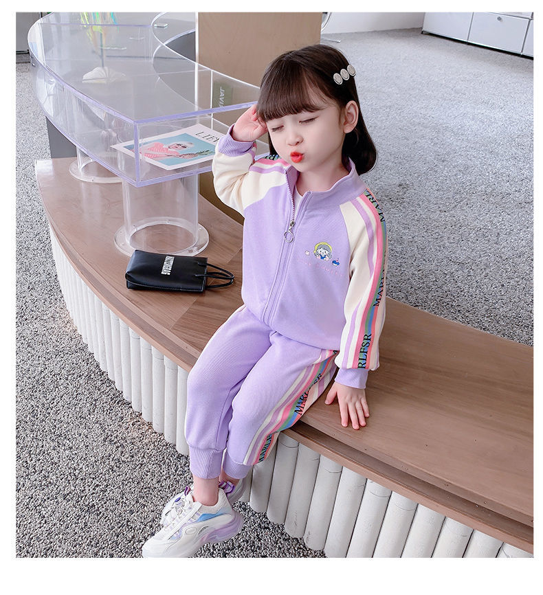 Girls' Baseball Sui Se, Fashionable Sree 2023 New Children's Wear Spring and Auumn Baby Fashion Spors Two Piece_voghion.com