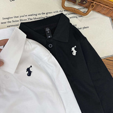 儿童polo衫上衣新款男童帅气小马刺绣翻领上衣男孩中大童童装百搭