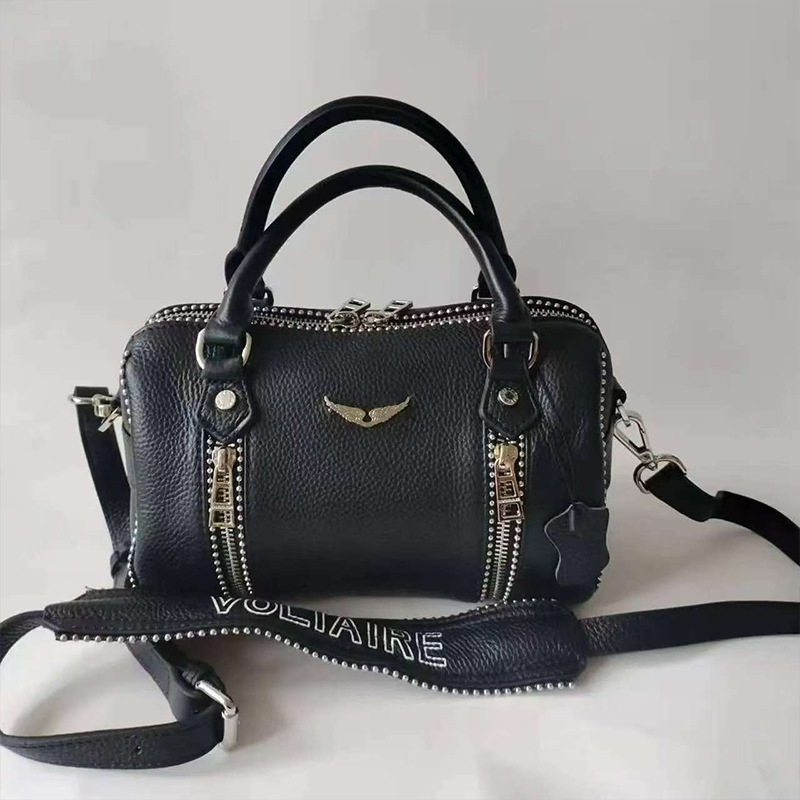 2025新款女士时尚单肩ZV包黑色女士斜挎包豪华设计复古信封包