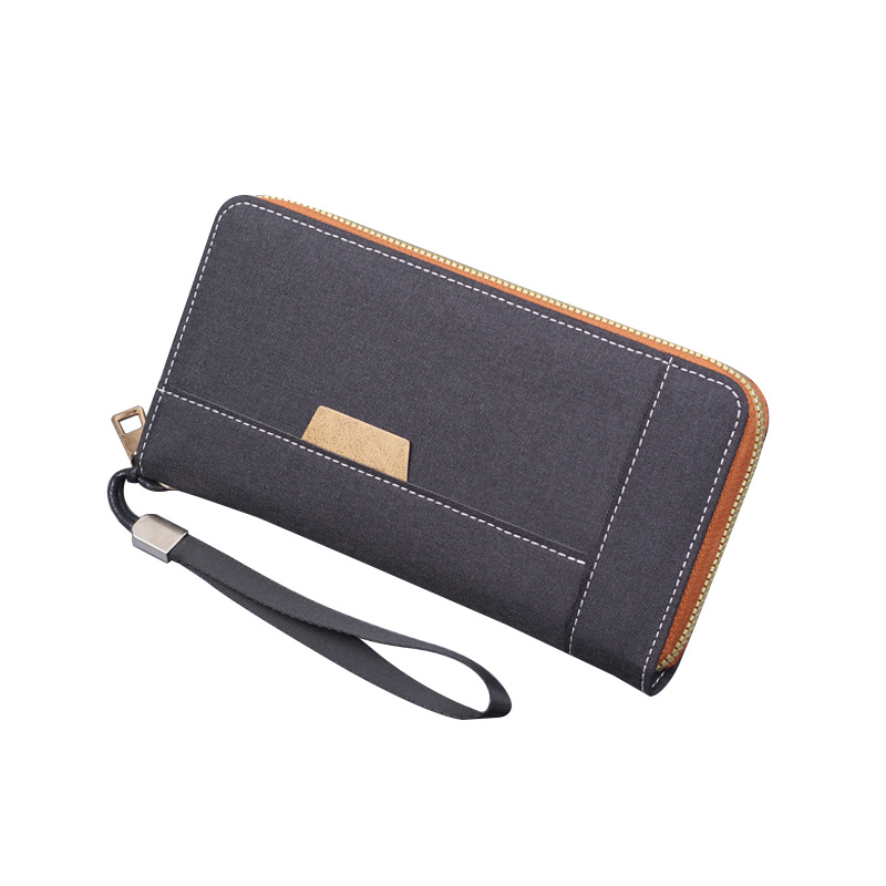 Bolso de lona de hombre bolso de mano de hombre bolso de mano de jeans empalmado estilo nacional nueva pulsera bolso de teléfono móvil hombre 12 tarjetas