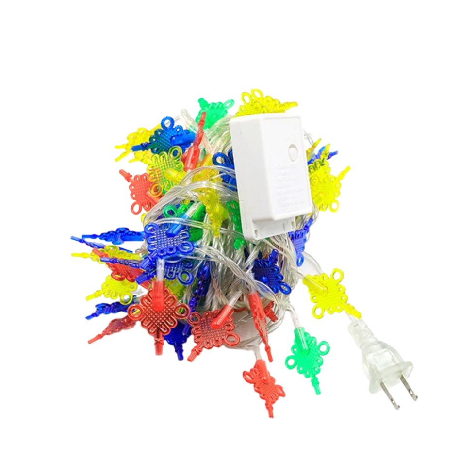 Luces decorativas para el Festival de Primavera, colgantes de cielo estrellado, luces de ambiente para el Año Nuevo en el hogar, faroles LED rojos, luces de cadena intermitentes con doble pez y nudo chino.