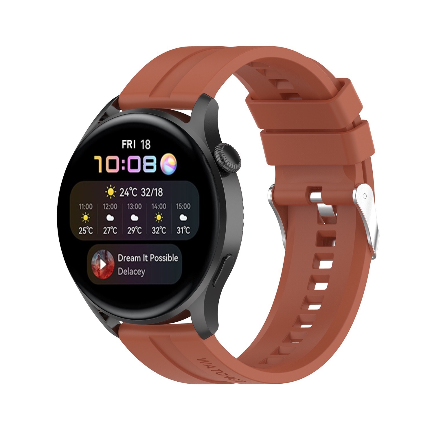 Suitable for Huawei Watch gt2 silicone strap, sporty couple style flat-head strap, universal gt3 watch strap undefined