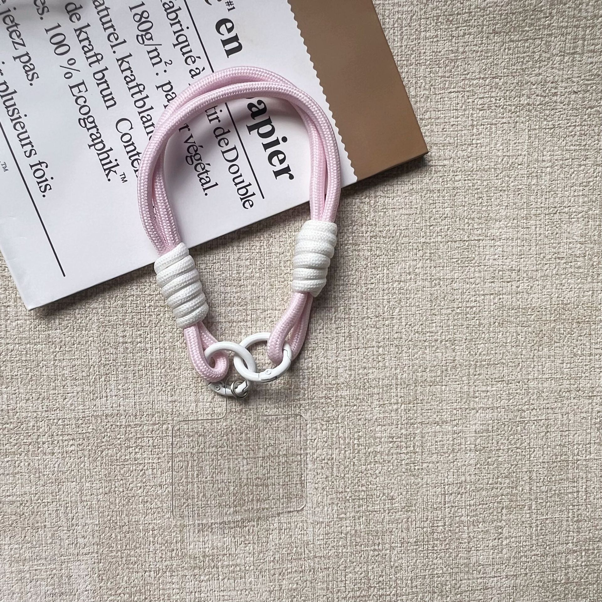 더블링 [팔찌-라이트핑크] + 투명사각개스킷