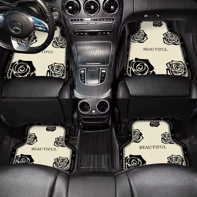 mud, dirt-resistant, easy to clean – Car Carpet - car-mat-xiaoxiang-black-flowerdiatom-mud-full-car-four-piece-set-four-piece-set-super-value-pack